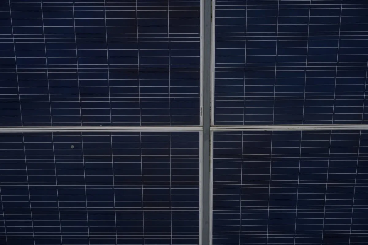 Barcode label on solar panel