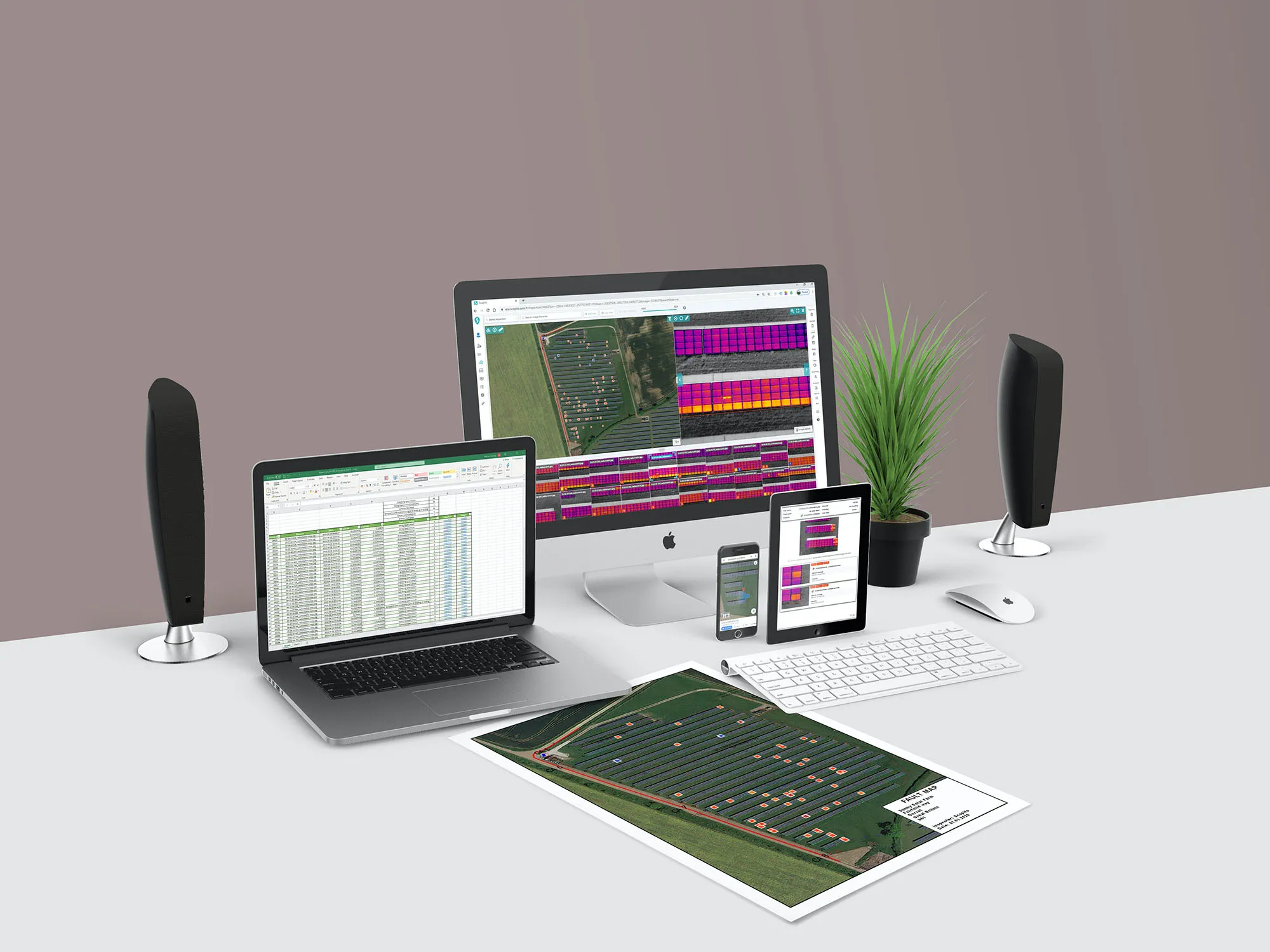 Futurewise Aerial software dashboard showing solar inspection data