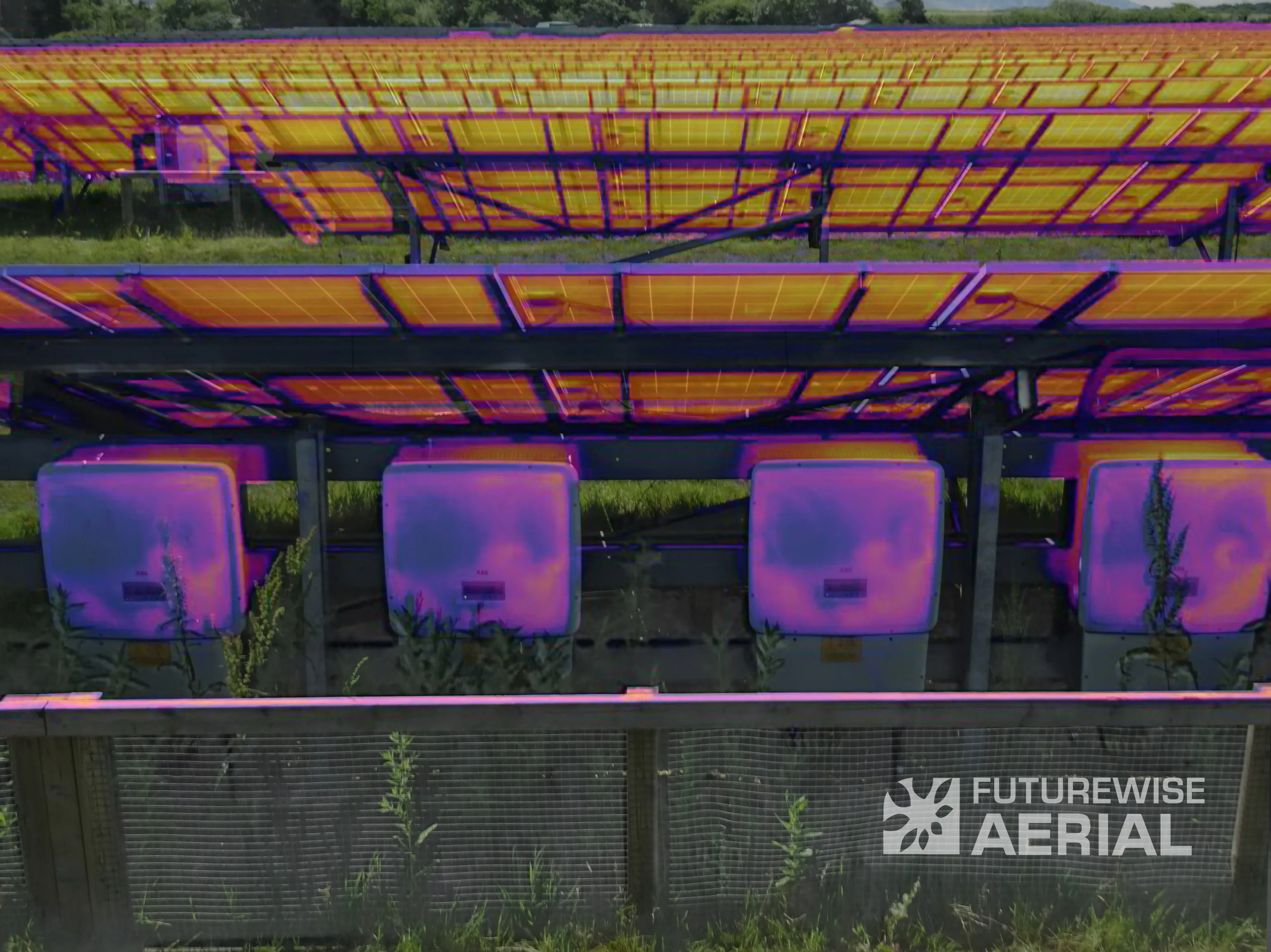 Thermal inspection overlay on solar inverters