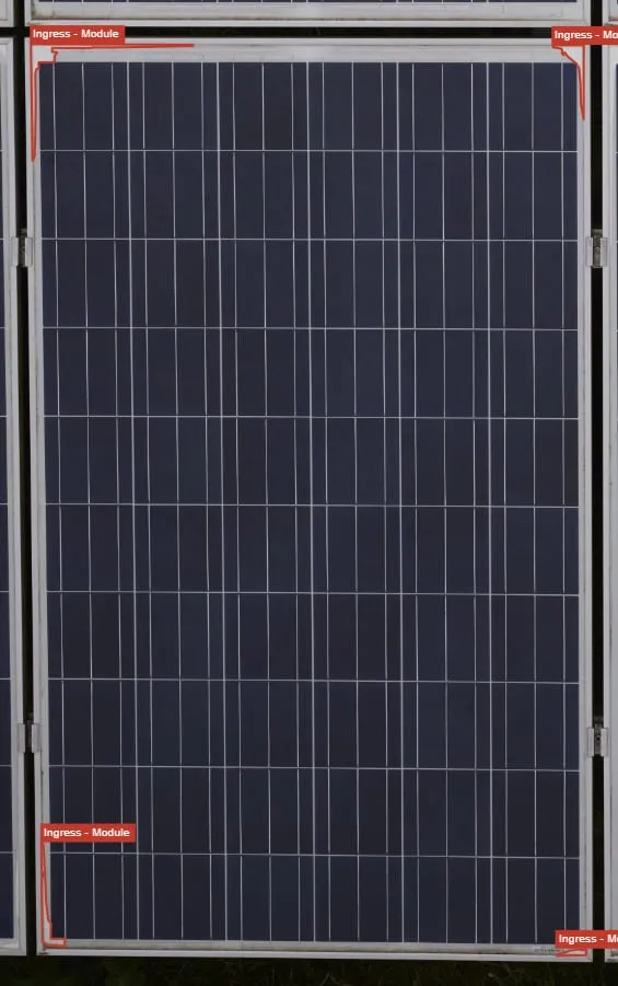 Full module view showing water ingress damage